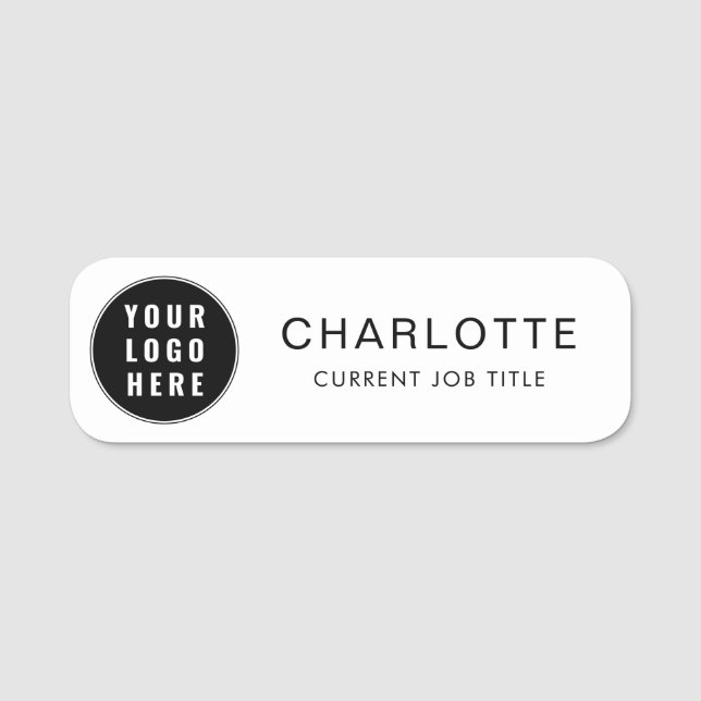 Modern Business Logo Name Company Employee Name Tag (Front)