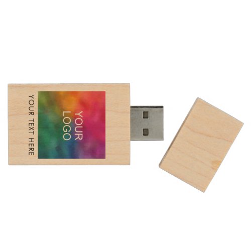 Modern Business Logo Name or Text Template 16 GB Wood Flash Drive