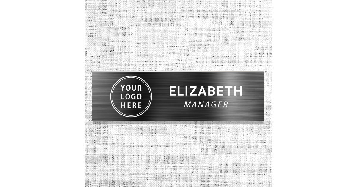 Modern Business Logo Name Tag Zazzle