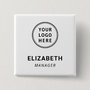 Modern Business Logo Name Tag Button