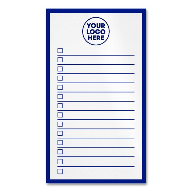 Modern Business Logo Navy Blue To Do List Card Magnet (Front Vertical)