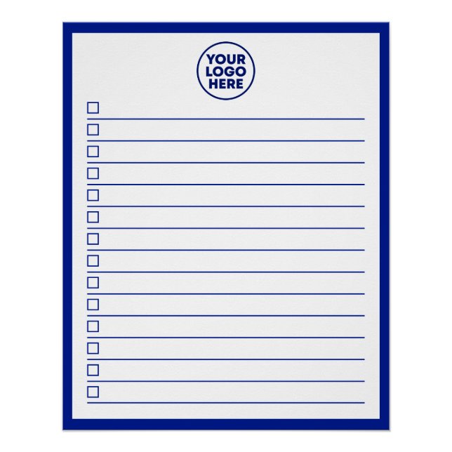 Modern Business Logo Navy Blue To Do List Poster (Front)