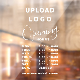 Modern Business Logo Opening Hours Window Cling