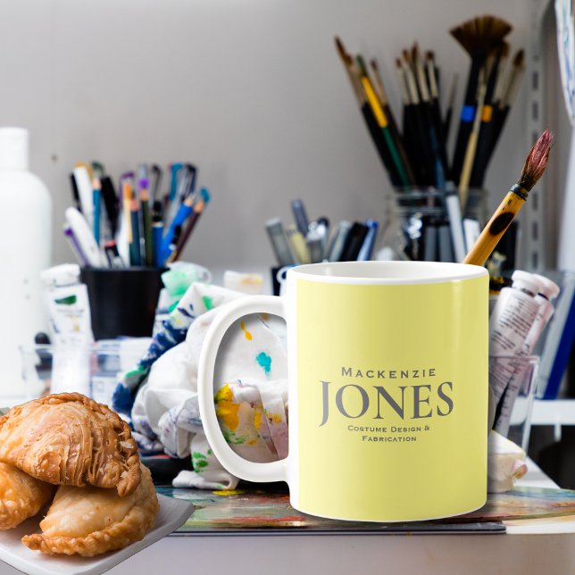 Modern Business Logo | Personal Brand Yellow Gray Coffee Mug (Creator Uploaded)