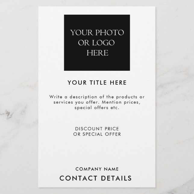 Modern Business Logo Photo Promotional Flyer (Front)