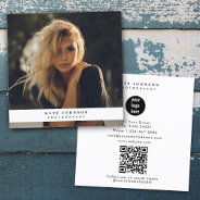 Modern Business Logo Photographer Photo Square Business Card at Zazzle