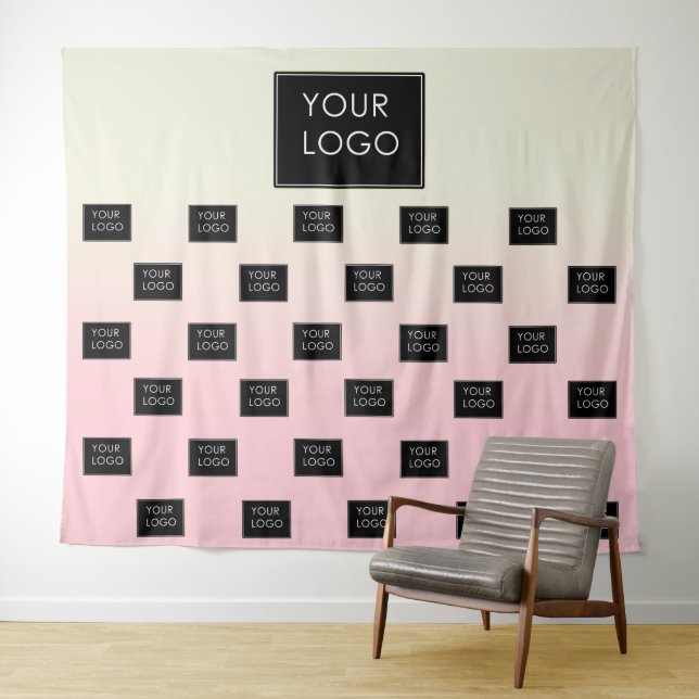 Modern Business Logo Pink Ombre Fair Backdrop  (In Situ (Horizontal))