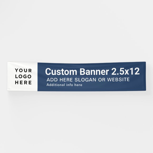 Modern Business Logo Professional 2.5'x12' Banner (Horizontal)