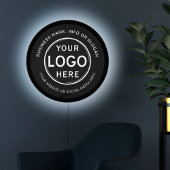 Modern Business Logo | Professional Black Round LED Sign