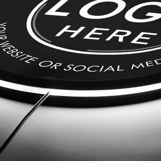 Modern Business Logo | Professional Black Round LED Sign (Edge)