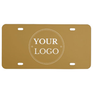Modern Business Logo Professional Branded Gold License Plate