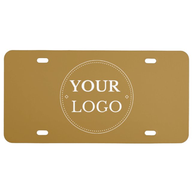 Modern Business Logo Professional Branded Gold  License Plate (Front)