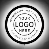 Modern Business Logo | Professional White Round LED Sign (Front)
