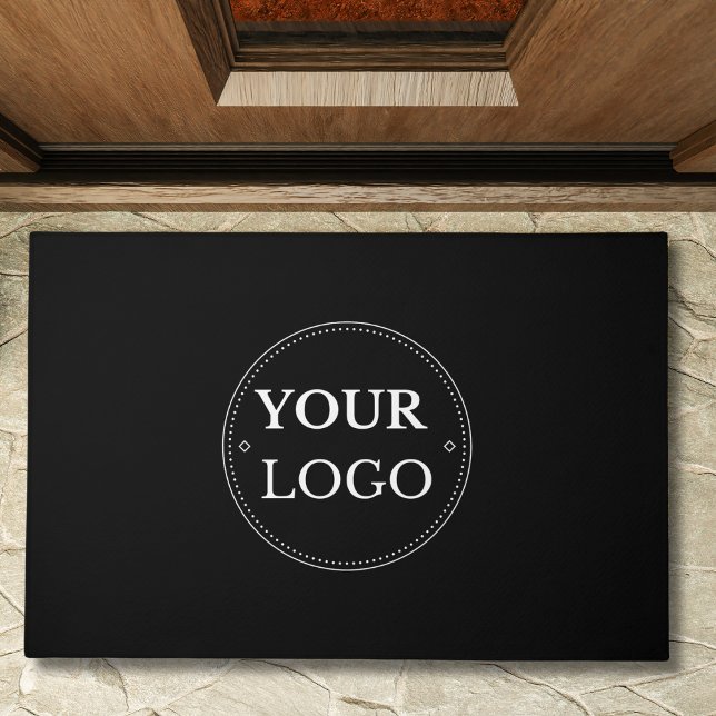 Modern Business Logo Promotional Black  Doormat (Creator Uploaded)