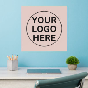 Modern Business Logo Promotional Blush Pink  Wall Decal