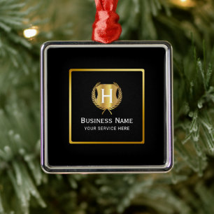 Modern Business Logo Promotional Branding Metal Ornament