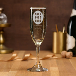 Modern Business Logo Promotional Custom Champagne Flute