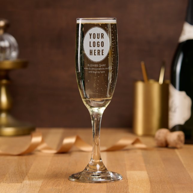 Modern Business Logo Promotional Custom Champagne Flute (Party)
