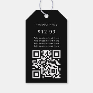 Modern Business Logo QR Code Black Price Tags