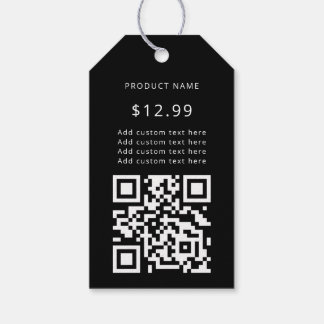 Modern Business Logo QR Code Black Price Tags