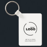 Modern Business Logo QR Code Black & White Keychain<br><div class="desc">A simple business template that is easy to customize by adding your company logo and details.</div>