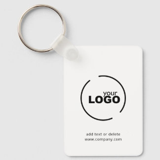 Modern Business Logo QR Code Black & White Keychain