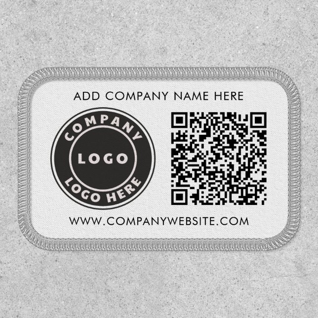 Modern Business Logo QR Code Company Promotional Patch (Front)