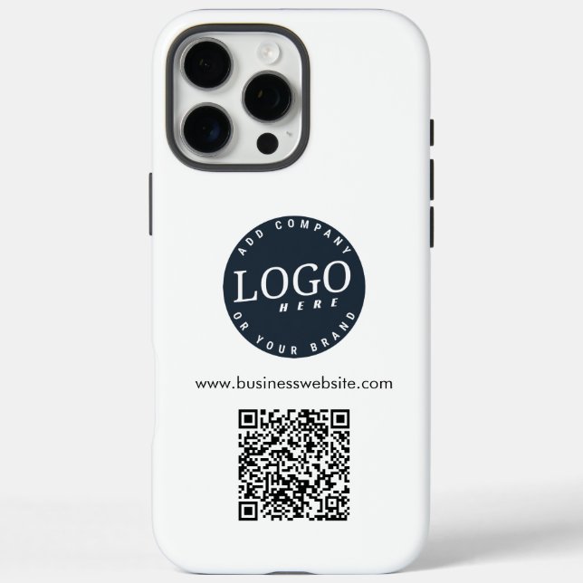Modern Business Logo QR Code Employees Custom Case-Mate iPhone Case (Back)