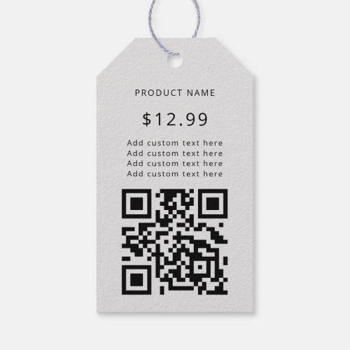 Modern Business Logo QR Code Light Gray Price Tags