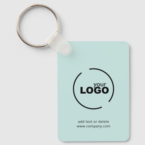 Modern Business Logo QR Code Light Turquoise Keychain