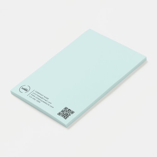 Modern Business Logo QR Code Light Turquoise Post_it Notes