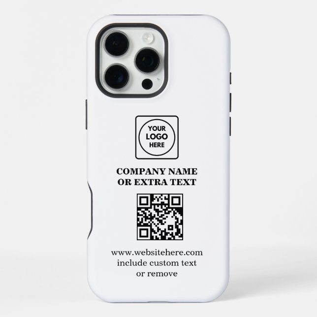 Modern Business Logo QR Code Promo iphone case (Back)
