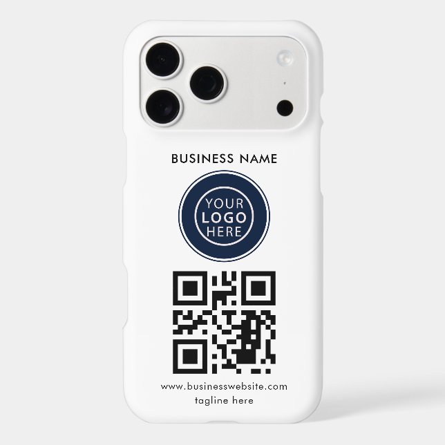 Modern Business Logo QR Code Simple iPhone Case (Back)