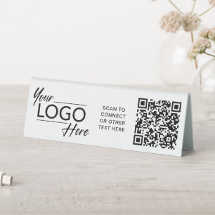 Modern Business Logo QR Code Table Tent