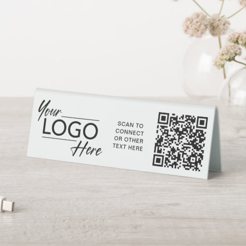 Modern Business Logo QR Code Table Tent Sign