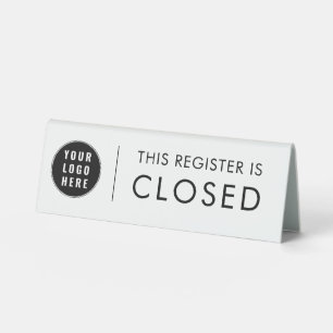 Modern Business Logo Retail Register Custom Table Tent