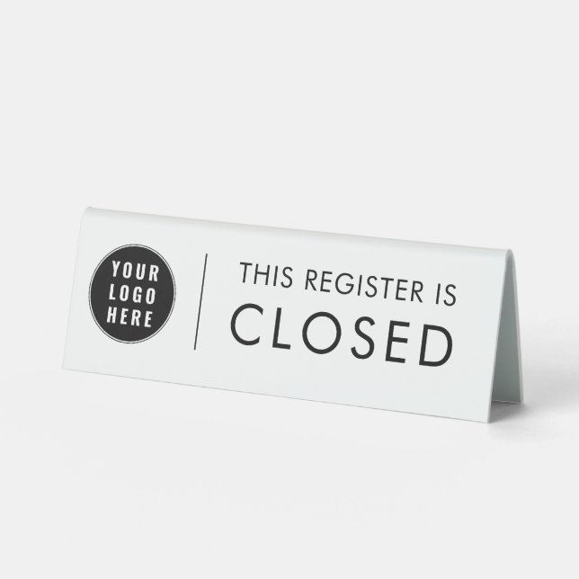 Modern Business Logo Retail Register Custom Table Tent (Front)