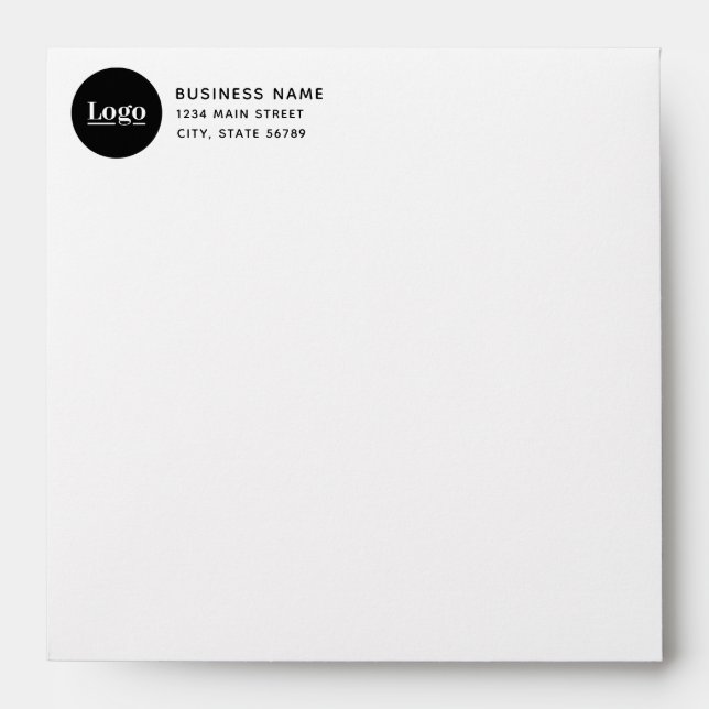 Modern Business Logo Return Address White Envelope (Front)