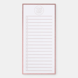 Modern Business Logo Rose Gold Edge To Do List Magnetic Notepad