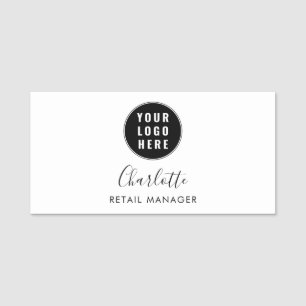 Modern Business Logo Script Corporate Employee Name Tag