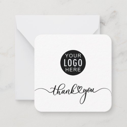 Modern  Business Logo Script Corporate Thank You Note Card