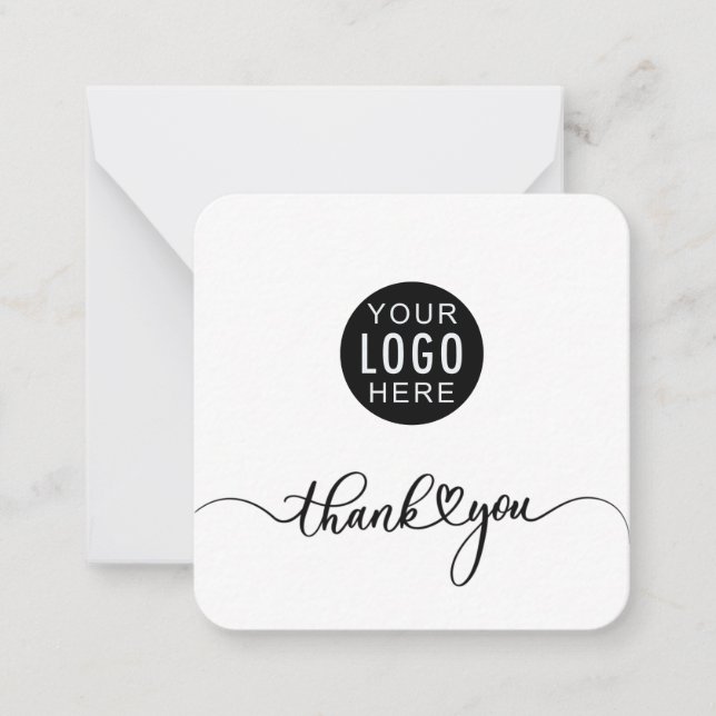 Modern  Business Logo Script Corporate Thank You Note Card (Front)