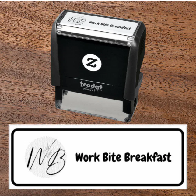 Modern Business Logo Self Inking Rubber Stamp | Zazzle