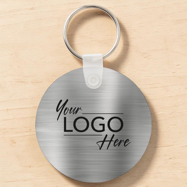 Modern Business Logo Silver Keychain (Modern Business Logo Silver Keychain)