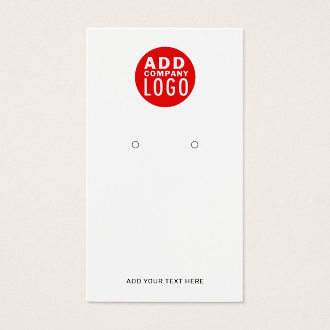 Modern Business Logo Simple Earring Display Card (Front)