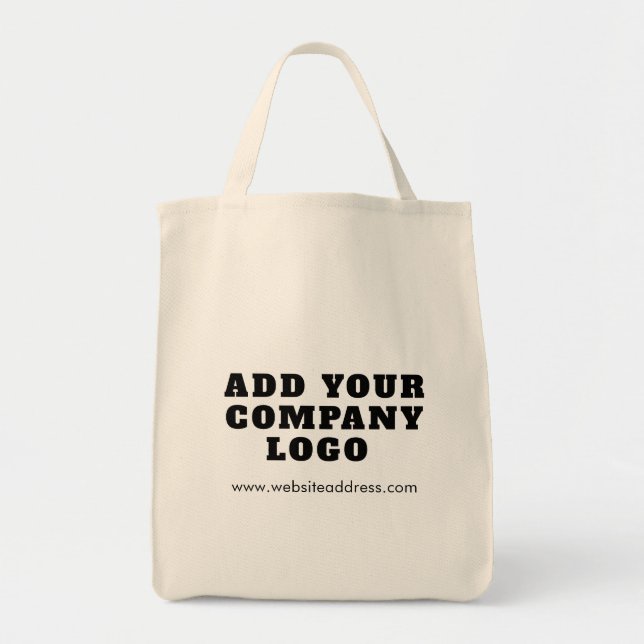 Modern Business Logo Simple Employee Custom Tote Bag (Front)