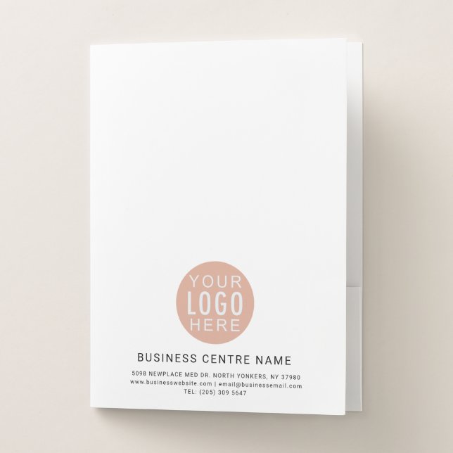 Modern Business Logo Simple Minimalist Pocket Folder (Front)