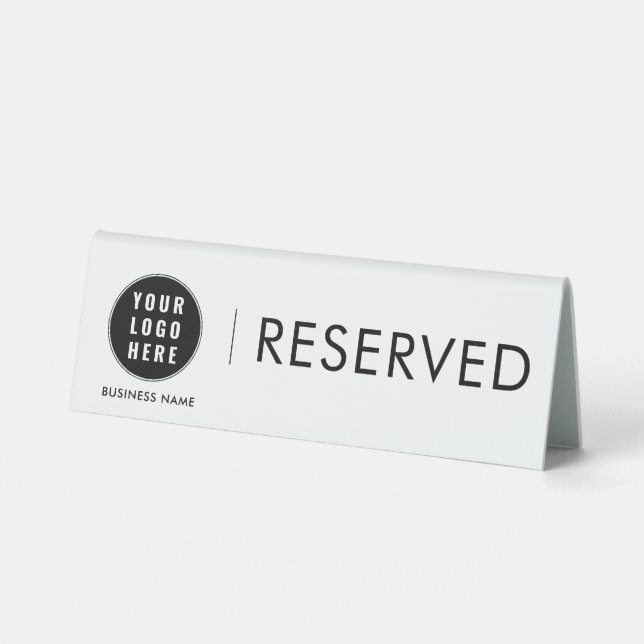 Modern Business Logo Simple Reservation Table Tent (Front)