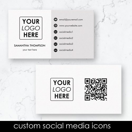 Modern Business Logo Social Media Icons QR Code Business Card