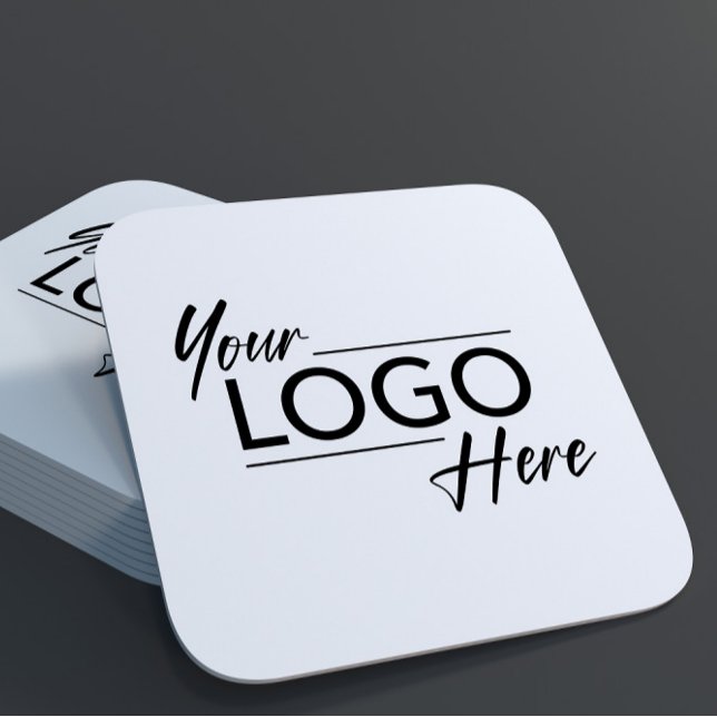 Modern Business Logo Square Paper Coaster (Creator Uploaded)